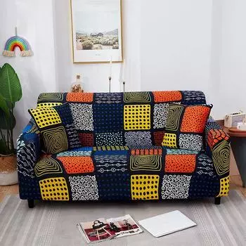 Geometric Printing Abstract Stretch Lazy Sofa Cover Slipcover For Room Living Prague,2-Seater