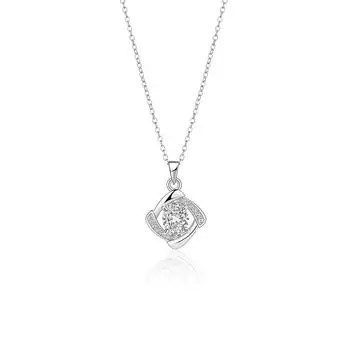 Geometric Rhombus Necklace Women s Light Luxury Ins Temperament Zircon Stainless Steel Collarbone Chain Autumn and Winter Jewelry