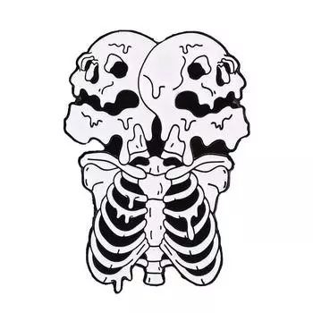 Geometric Unique Skull Head Brooch With Pumpkin Design For Celebrations Halloween XZ7316