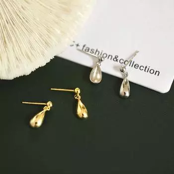 Геометрические серьги Серьги-капли Холодный стиль Короткие серьги Простой новый стиль серебряный