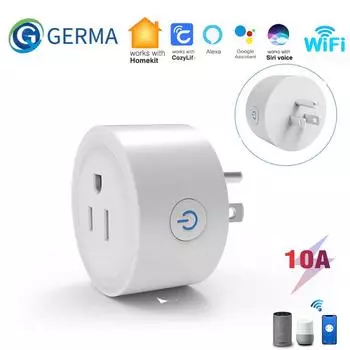 Germa Wi-Fi Us умная розетка-адаптер 10a беспроводной пульт дистанционного управления Siri с голосовым управлением розетка синхронизации Apple Homekit для Ios US Plug Homekit