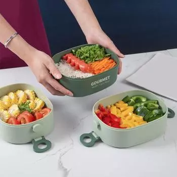 Герметичный ланч-бокс Bento 1400 мл/2000 мл со спорой, штабелируемый многоразовый для детей и взрослых, микроволновая печь, посудомоечная машина, морозильник, безопасный ланч-бокс Dual Layer красный