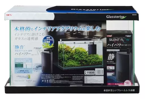 GEX AQUARIUM Glass Terrier Silent 600ST с бесшумным фильтром Аквариум с 3-летней гарантией Безрамный аквариум Ш60 x Г30 x В36 см 57 л Прибл.