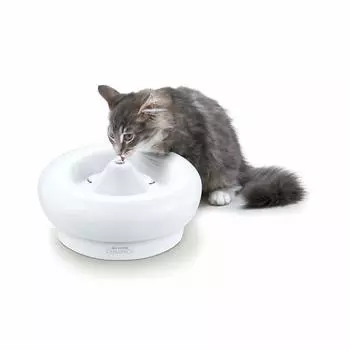 GEX Pure Crystal Includes 1 Water Softening Maintaining Lower Urinary Tract Filter Type for Ceramics, Quiet, Filter, Health, Waterer, Cats, 1.5L белый