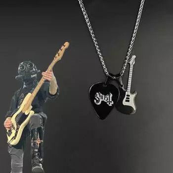 Ghost bc Nameless Ghoul, ожерелье для косплея, унисекс, кулон в виде гитары, цепочка из нержавеющей стали, колье, ювелирные аксессуары, подарки