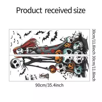 Ghost Bride Halloween Groom With Pumpkin Skeleton Wall Stickers For Home Decor