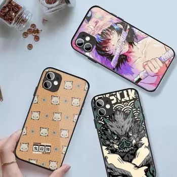 Ghost Slayer Phone Case For IPhone 14 13 12 11 XS X 8 7 6 Plus Mini Pro Max SE 2022 Black PC TPU Glass Phone Cover iPhone 14