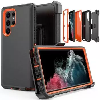 Гибридный прочный бронированный чехол-подставка для Samsung Galaxy S23 S22 S21 S20 S24 Ultra S10 S8 S9 Plus Note20 10 Otter Case Box Противоударный чехол с зажимом для ремня For Galaxy S8 розы красного