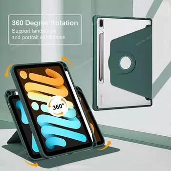 Гибридный тонкий чехол для Samsung Galaxy Tab S7 FE S8 S9 Plus 12,4 T970 11 S6 Lite 10,4, вращающийся на 360 градусов смарт-чехол с держателем для карандашей Tab S7 11 inch