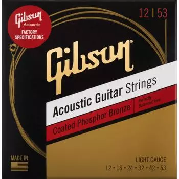 Gibson GIBSON Coated Phosphor Bronze Light акустическая гитара струны SAG-CPB12