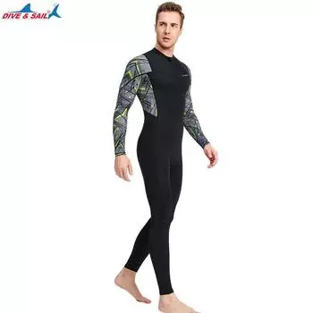 Гидрокостюм DIVE&SAIL, мужской цельный пляжный гидрокостюм с защитой от солнца, медуз, подводного плавания, серфинга, скоростной купальник с сухим льдом