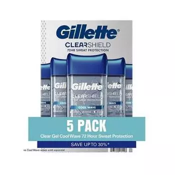Gillette Cool Wave прозрачный гель-дезодорант для мужчин 107 г 5 шт.