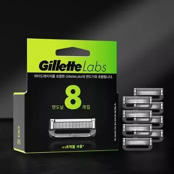 Gillette Labs Deep Cleansing Bar Razor Blades 8 Pieces, популярная корейская мужская косметика