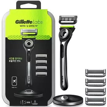 Gillette Labs Deep Cleansing Bar Razor Set, 5 предметов, 1 набор, корейское лезвие для бритья