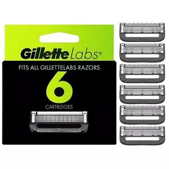 Gillette Labs Deep Cleansing Bar сменные лезвия для бритвы 6 шт. 369207, 6 сменных лезвий 369207