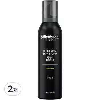 Пена для бритья Gillette Labs Quick Rinse, 240 мл, 2 шт., корейское бритвенное лезвие