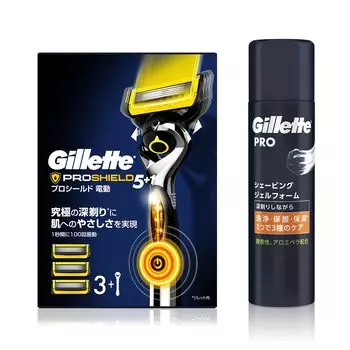 Gillette ProShield Power основной корпус 3 сменный гель для бритья пена 195 г Бритва для чувствительной кожи (с лезвиями) + [покупка комплекта] Мужской