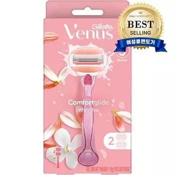 Gillette Venus Comfort Glide White Tea Женская женская бритва с ручкой + 2 насадки, 1 набор корейской косметики