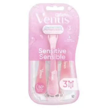 Gillette, Venus, SkinElixir, Sensitive, 3 одноразовых бритвенных лезвия
