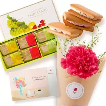 Ginza Sembikiya Fruit Sandwich Delivery Card Gift Bloomy Bloomee Sweets Assortment Sweets Western Sweets Выпечка Мини-букет Букет Fresh