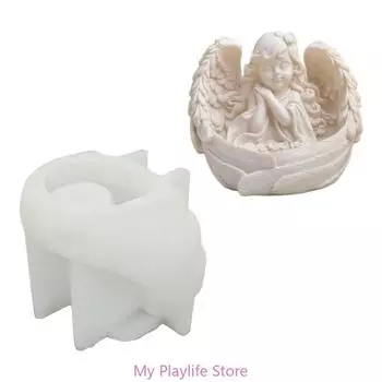 Girl Wing Silicone Molds for Candle Holder, Tealight Holder, Home Decoration, Plaster Silicone Molds for Art Craft белый