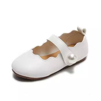 Girls Leather Shoes For Toddlers First Birtiday Children s Flats Kids Dancing Shoes For Stage Performance Wedding Party Pearls 21 коричневый