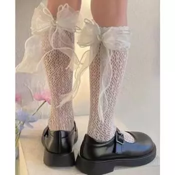 girls socks hollow out thin section three yarn knot love princess baby socks lolita stockings 2-10year