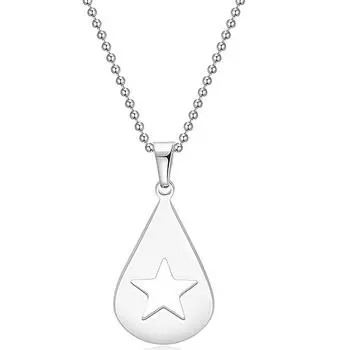 Гитара серое ожерелье из цельной нержавеющей стали, подвеска Heaven Star, цепочка с шариками, дизайн Never Ending Song, ювелирное украшение, медиатор для гитары 45 cm белый