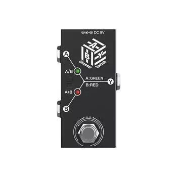 Гитарные педали ABY Box Line Selector AB Switch Мини-педаль эффектов для гитары Двунаправленная передача Металлический корпус Противоскользящий чёрный