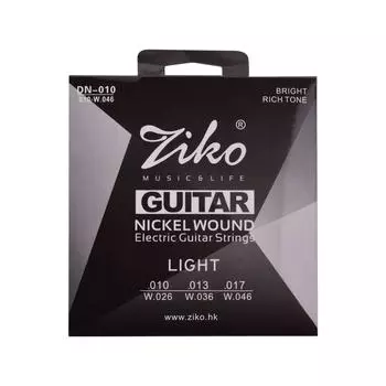 Гитарные струны ZIKO Normal Light для электрогитар с шестигранным сердечником, никелевое покрытие Namo DN-010 разноцветный