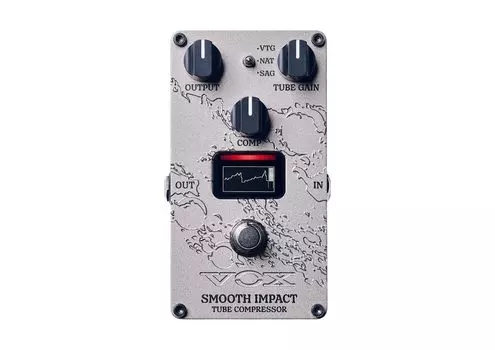 Гитарный компактный эффектор VOX SMOOTH IMPACT 2-й компрессор/оборудован Nutube/вакуумная лампа/Valvenergy VE-SI