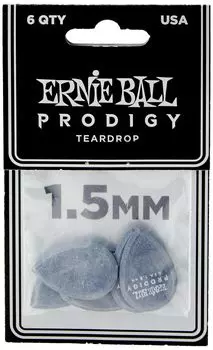 Гитарный медиатор ERNIE BALL 9330 BLACK TEARDROP PRODIGY Teardrop Delrin Black 6 Pack [оригинальный продукт] 1,5 мм чёрный