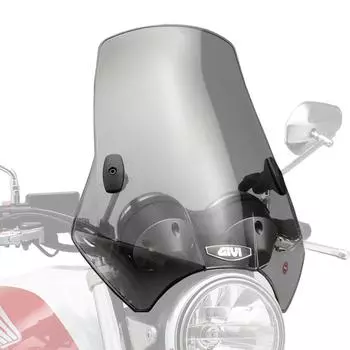 GIVI Motorcycle Screen General Purpose Handle A660 Medium Windscreen 93957 (Bar Clamp) Semi-Smoke дым