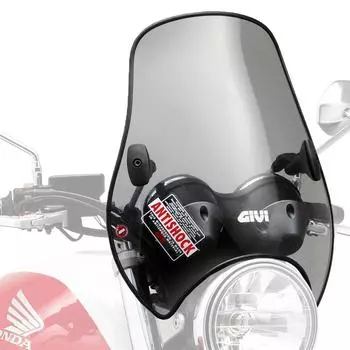 GIVI Motorcycle Screen Universal Handle A603 Medium Windscreen 93972 (Bar Clamp) Semi-Smoke