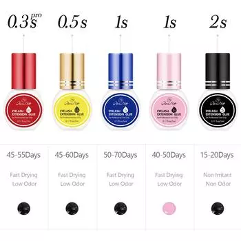 GLAMLASH 0,3-2 сек сухой клей для наращивания ресниц индивидуальные накладные ресницы черный клей набор для профессионального использования