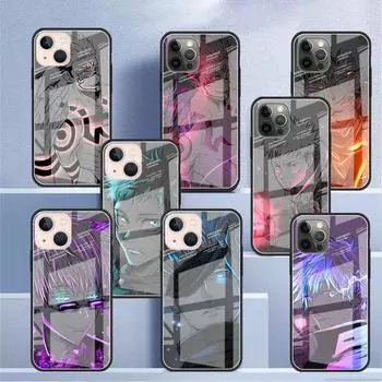 Glass Case For Apple iPhone 14 13 11 12 Pro 7 XR X XS Max 8 6 6s Plus SE 2022 13Pro Tempered Phone Tampa Jujutsu Kaisen iPhone 7Plus(8 Plus)