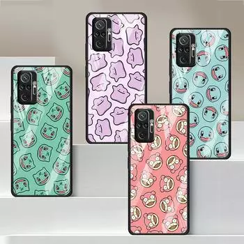 Glass Case For Xiaomi Poco X3 NFC 11 Lite 11T F3 M3 For Redmi Note 11 10 9 8 Pro 10S 9S 9A Phone Cover Pokemon Pikachu Cartoon Xiaomi Poco F3