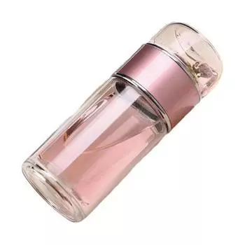 Glass Infuser Bottle Double Wall Tea Tumbler Insulated Loose Leaf Tea Brewer Hot And Cold Drinks Bottle for Home Office 350ml