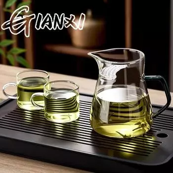 Glass Tea Pot Tea Water Separation With Crescent Filter Device Design Home Can Electric Ceramic Oven Heating Teapot