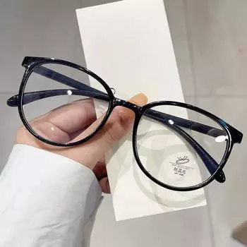 Glasses Frame Large Frame Can Be Matched With Degree Unisex Myopia Degree Explosion Anti-Blue Light Glasses Round Frame empty frame