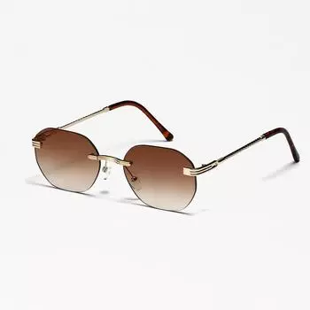 Glasses S3054 Metal Borderless Square Polygon Sunglasses Men S, Sunglasses Women S