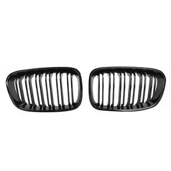 Gloss Black Front Bumper Kidney Grille For BMW 1 Series F20 F21 2011 2012 2013 2014 Car Double Slat Racing Grills Replacement A-Glossy Black