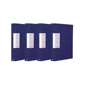 Glossy D-ring binder A4 3-hole, navy blue, 4 pcs.