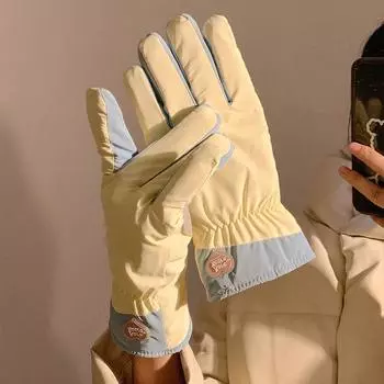 Gloves for Women, Warm and Cute In Winter, Cycling and Cold-proof, Plus Velvet and Thickened, Outdoor Skiing, Windproof and Cold-proof New Style One size