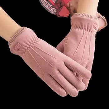 Gloves Women s Winter Touch Screen Fleece Lined Padded Warm Keeping Dralon Cute Riding Electric Car Driving Cold-Proof Windproof Waterproof 910 Screw Pink-[De Rong Self-heating]] All yards