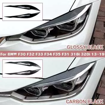 Глянцевые черные наклейки на фары, брови, веки, отделка для BMW F30 F32 F33 F34 F35 F31 318i 320i 2013-2019