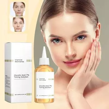GlycolicAcid 7% тонизирующий восстанавливающий раствор успокаивающий для лица, тоник для сухой кожи, увлажняющий, очищающий, балансирующий тоник для лица(240мл)