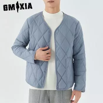GMXIA Autumn Winter Men s Light Winter Student Youth Short Cotton-padded Jacket Fashion Youth Inner Bladder Warm Top Men Jackets & Coats M