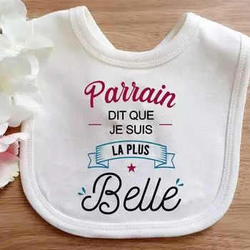 Godfather Says I m The Prettiest France Newborn Proverb Print Saliva Towel Infant Outfits Bib Best Gift Boy&Girl Bib Keepsake
