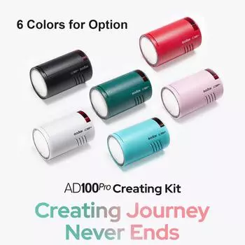 Godox AD100Pro Карманная студийная портретная вспышка Лампа для фотосъемки OLED-экран 5800K 18000s Sync чёрный